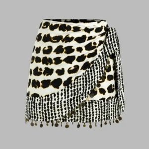 Commence leopard print wrap skirt